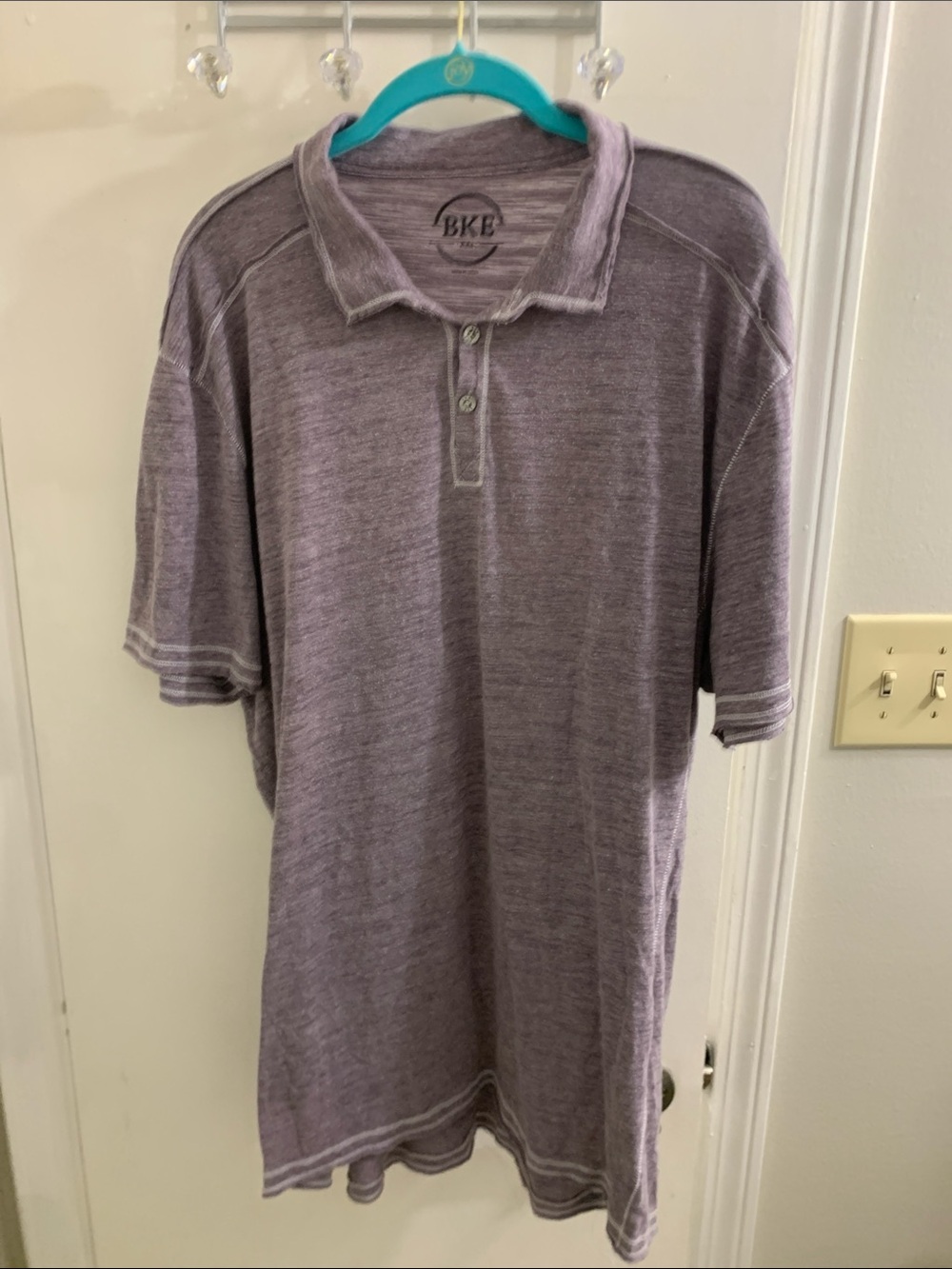 BKE Men's Lavender Heather Polo Shirt